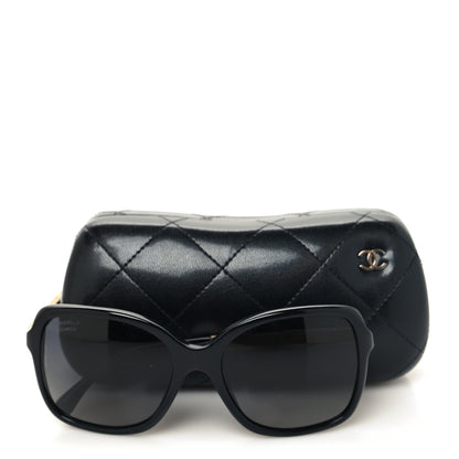 Chanel Crystal Baguette Polarized Square Sunglasses 5308-B Black 8 of 8