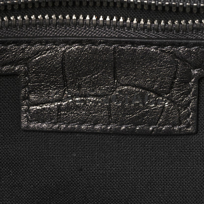 Balenciaga Metallic Calfskin Crocodile Embossed Crystal Small Le Cagole Shoulder Bag Gunmetal 7 of 11