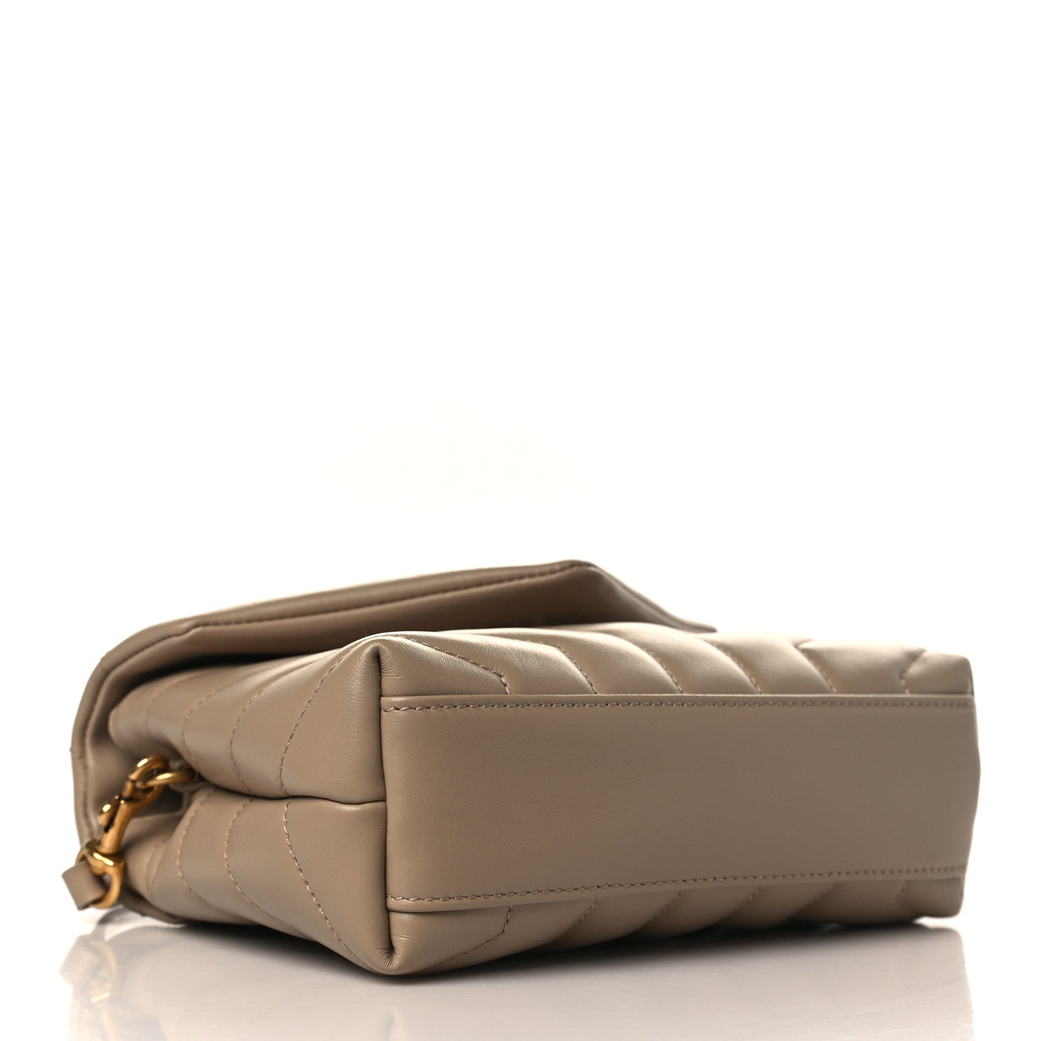 Saint Laurent Calfskin Y Quilted Monogram Toy Loulou Crossbody Bag Dark Beige 4 of 9
