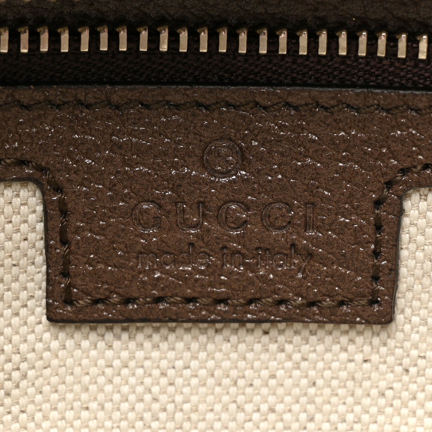 GG Supreme Monogram Textured Calfskin Web Large Attache Shoulder Bag Beige Ebony New Acero