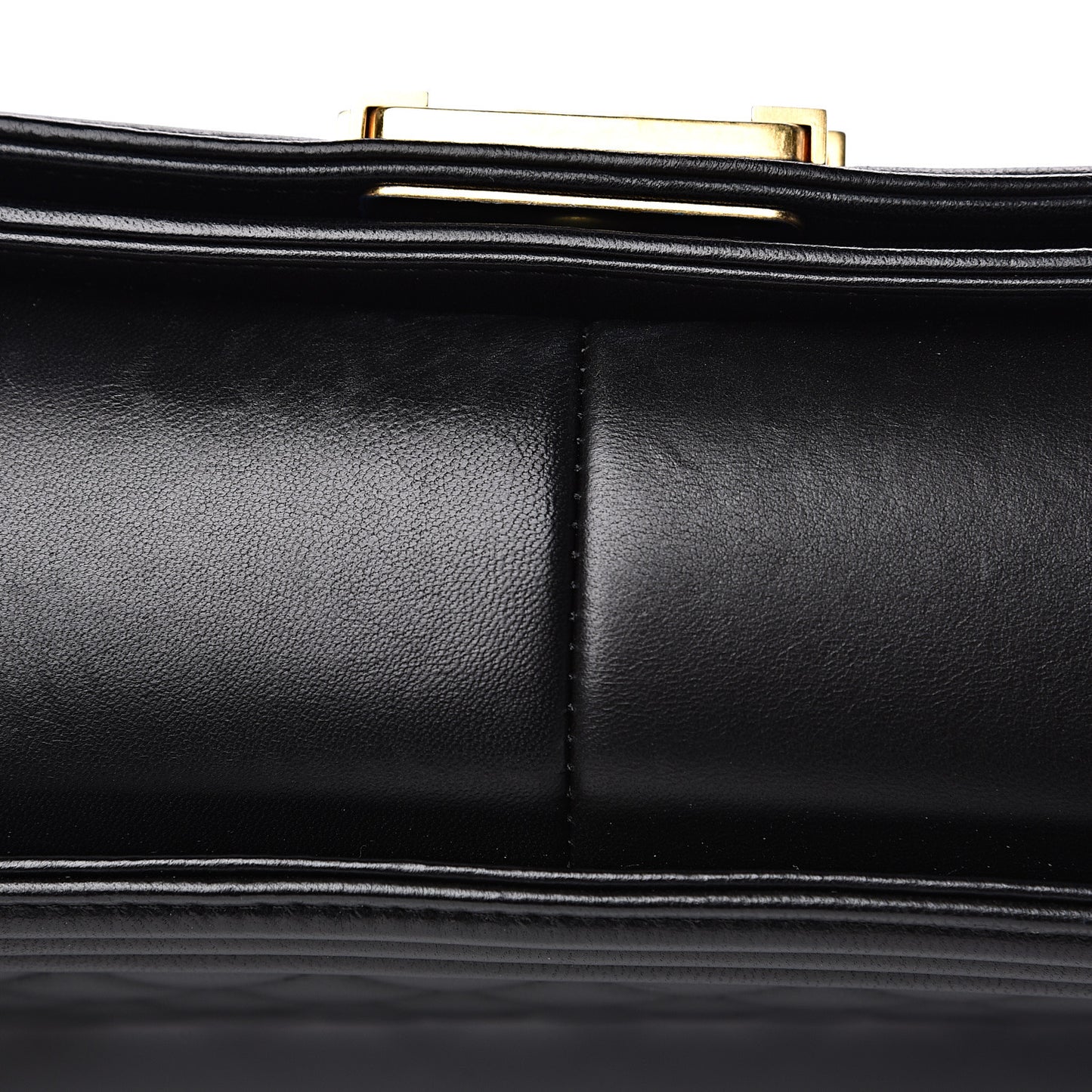 Lambskin Quilted Large Boy Flap Black