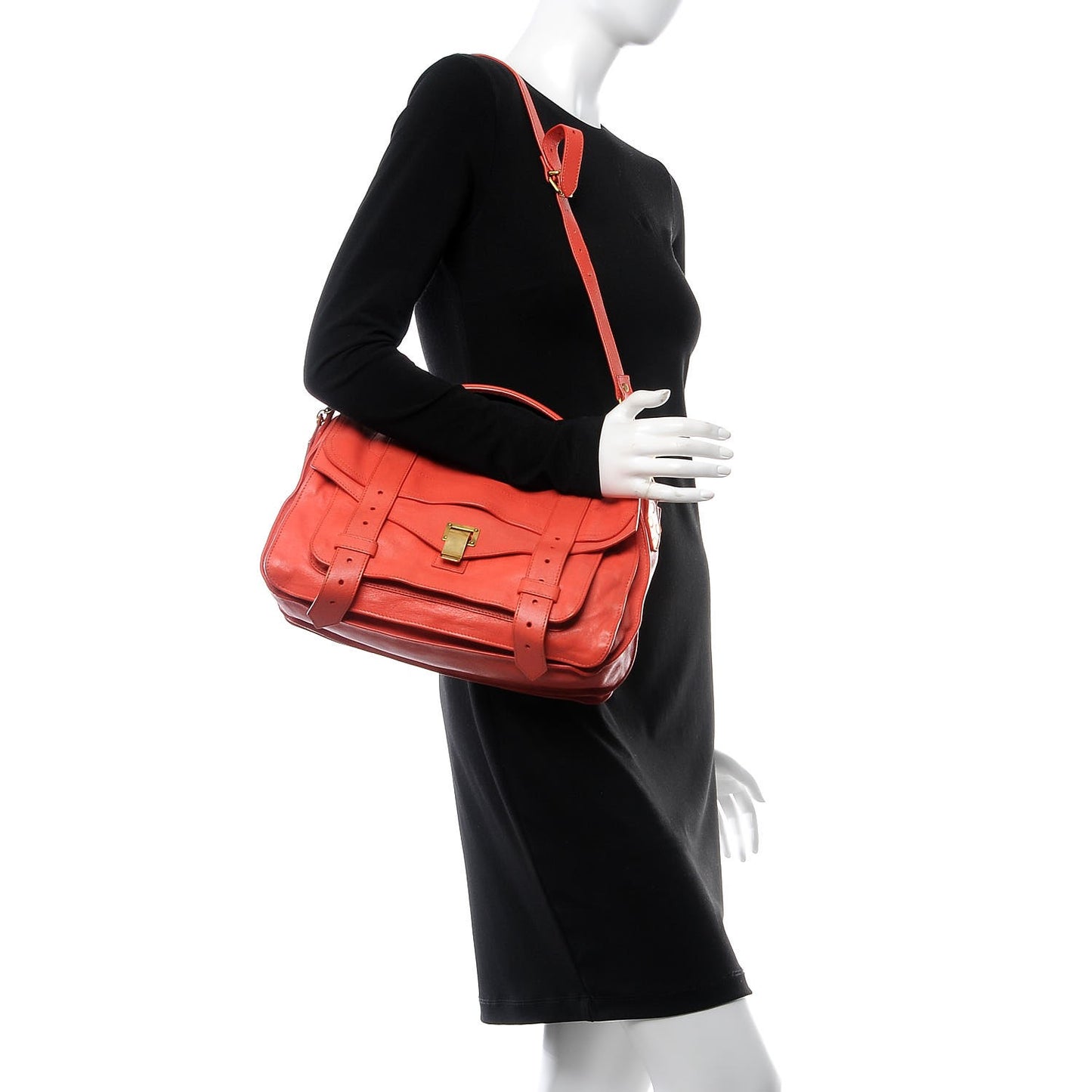 Lambskin Medium PS1 Satchel Deep Coral