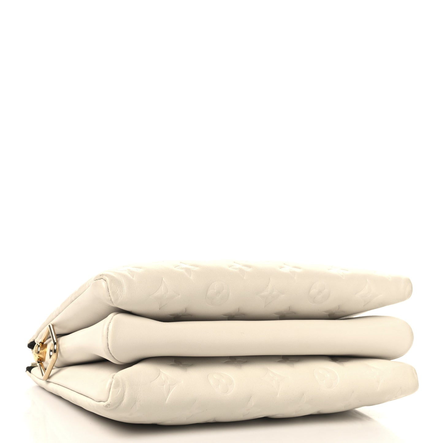 Lambskin Embossed Monogram Coussin PM Beige Cream