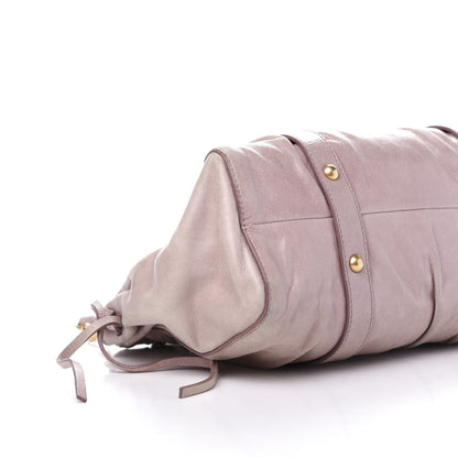 Miu Miu Vitello Lux Gathered Tote Mughetto 6 of 14