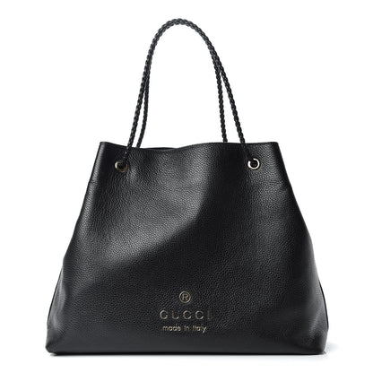 Gucci Calfskin Large Gifford Braided Handle Tote Black 1 of 14