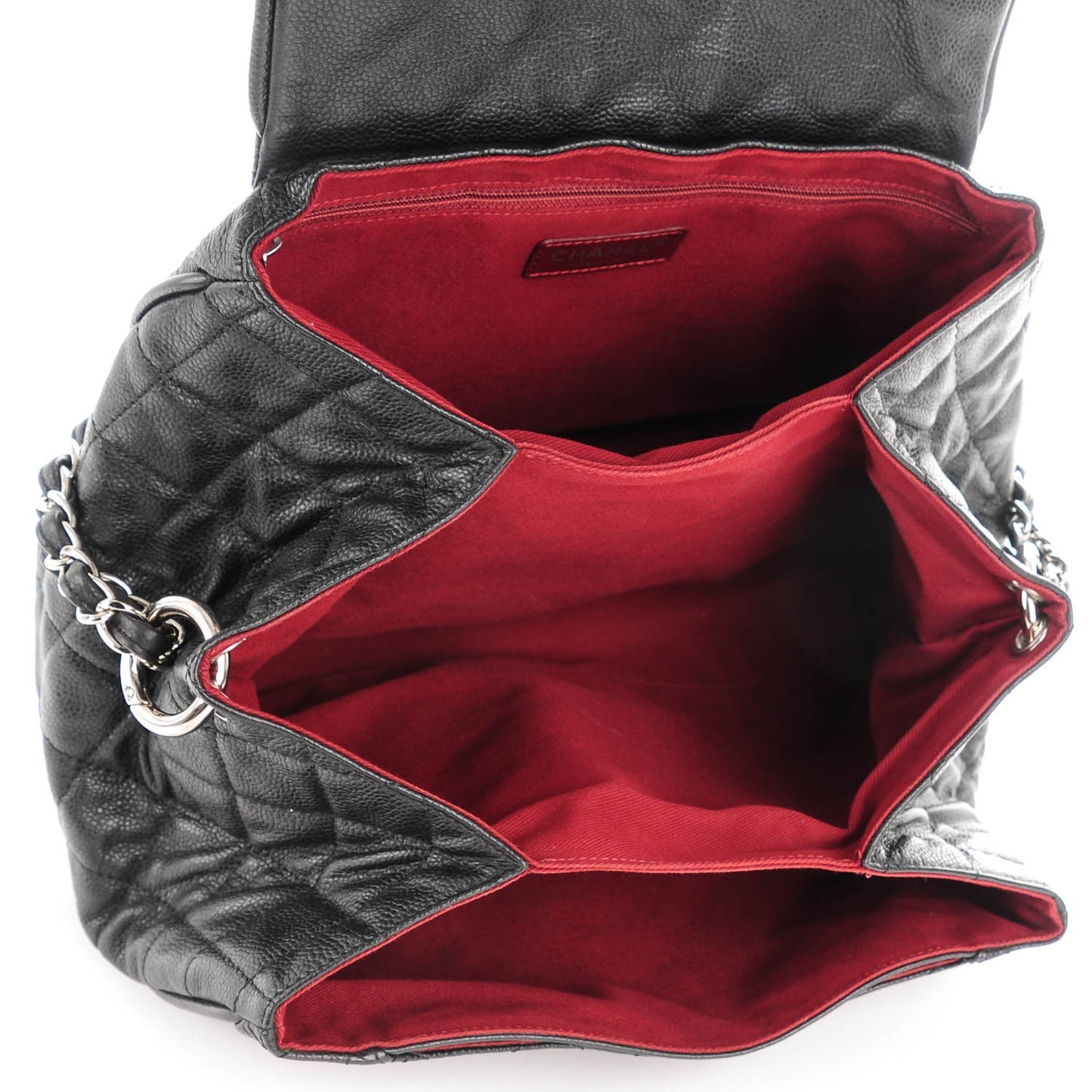 Caviar Quilted Timeless Accordion Flap Black
