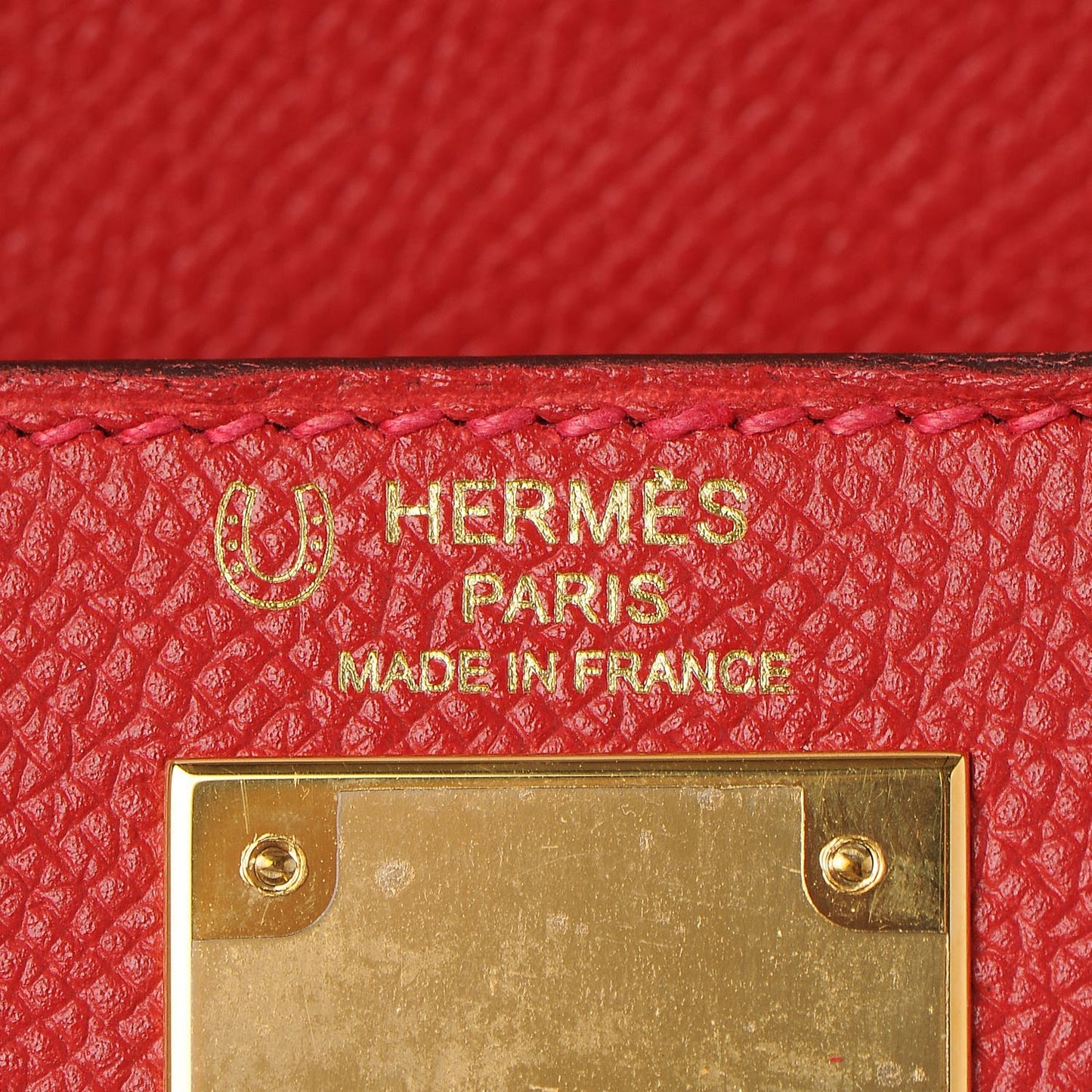 Epsom Horseshoe Kelly Sellier 28 Rouge Casaque Etain