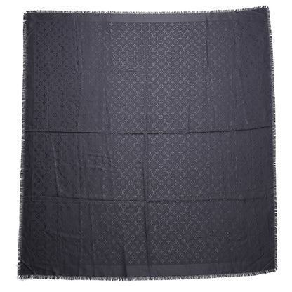 Louis Vuitton Wool Silk Monogram Shawl Anthracite 1 of 5