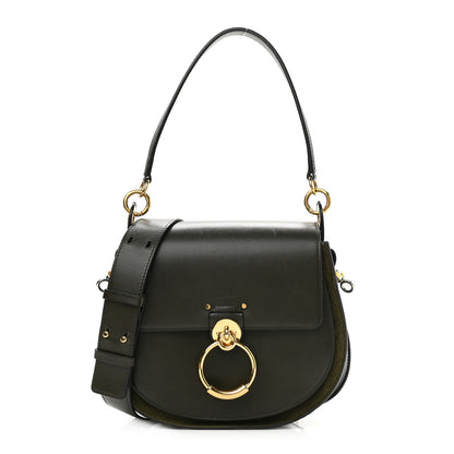 Chloe Calfskin Suede Large Tess Bag Deep Forest 1 of 11