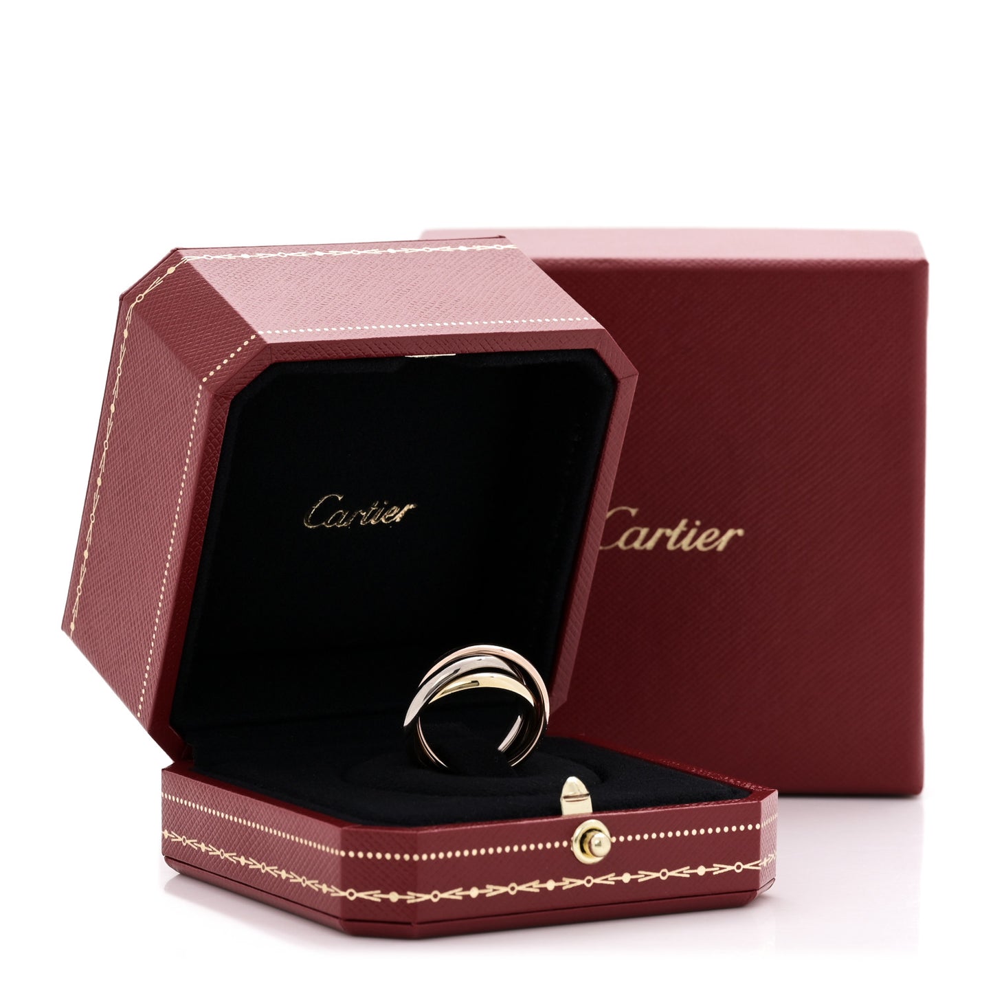 18K Pink Yellow White Gold Classic Trinity Ring 53 6.5