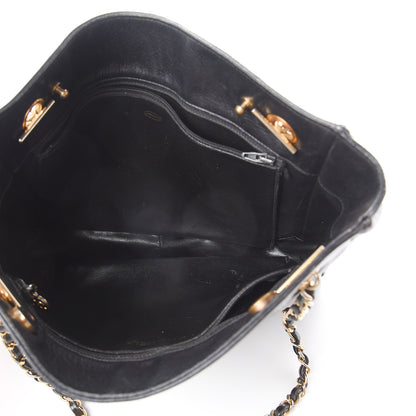 Chanel Lambskin Quilted Shopping Tote Black 4 of 5