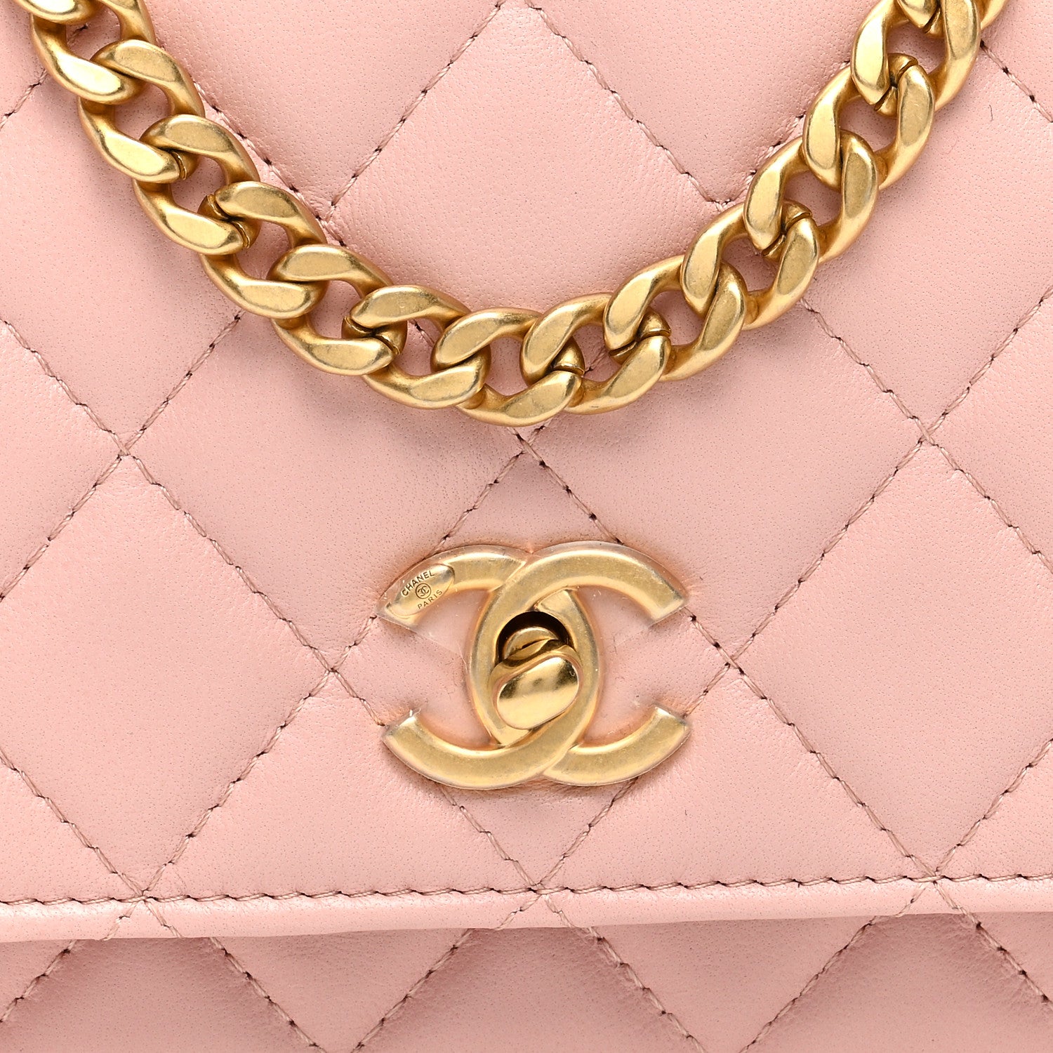 Chanel Lambskin Quilted CC Camellia Crush Wallet on Chain WOC Pink 8 of 11