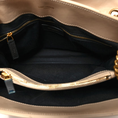 Saint Laurent Calfskin Y Quilted Monogram Medium Loulou Chain Satchel Nude Powder 6 of 12