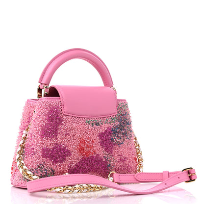 Louis Vuitton Embroidered Satin Calfskin Capushell Mini Rose 3 of 8