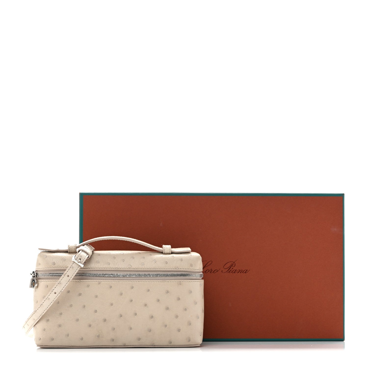 Loro Piana Ostrich L19 Extra Pocket Pouch Light Travertine 12 of 12