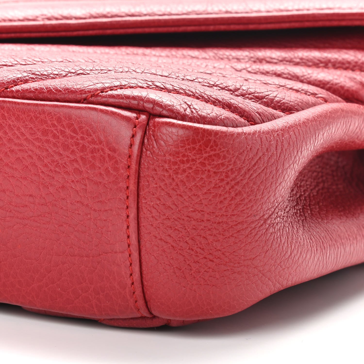 Saint Laurent Sheepskin Matelasse Chevron Monogram Medium College Bag Rouge 11 of 13
