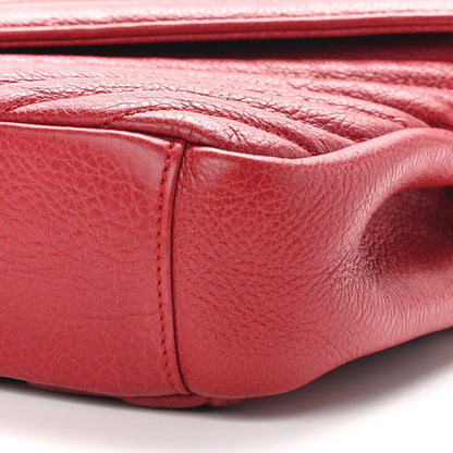 Saint Laurent Sheepskin Matelasse Chevron Monogram Medium College Bag Rouge 11 of 13