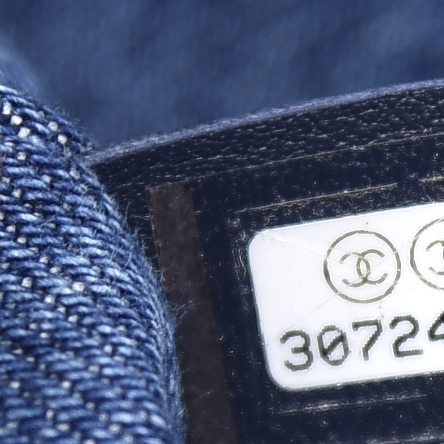 Denim CC Quilted Mini Square Flap Blue