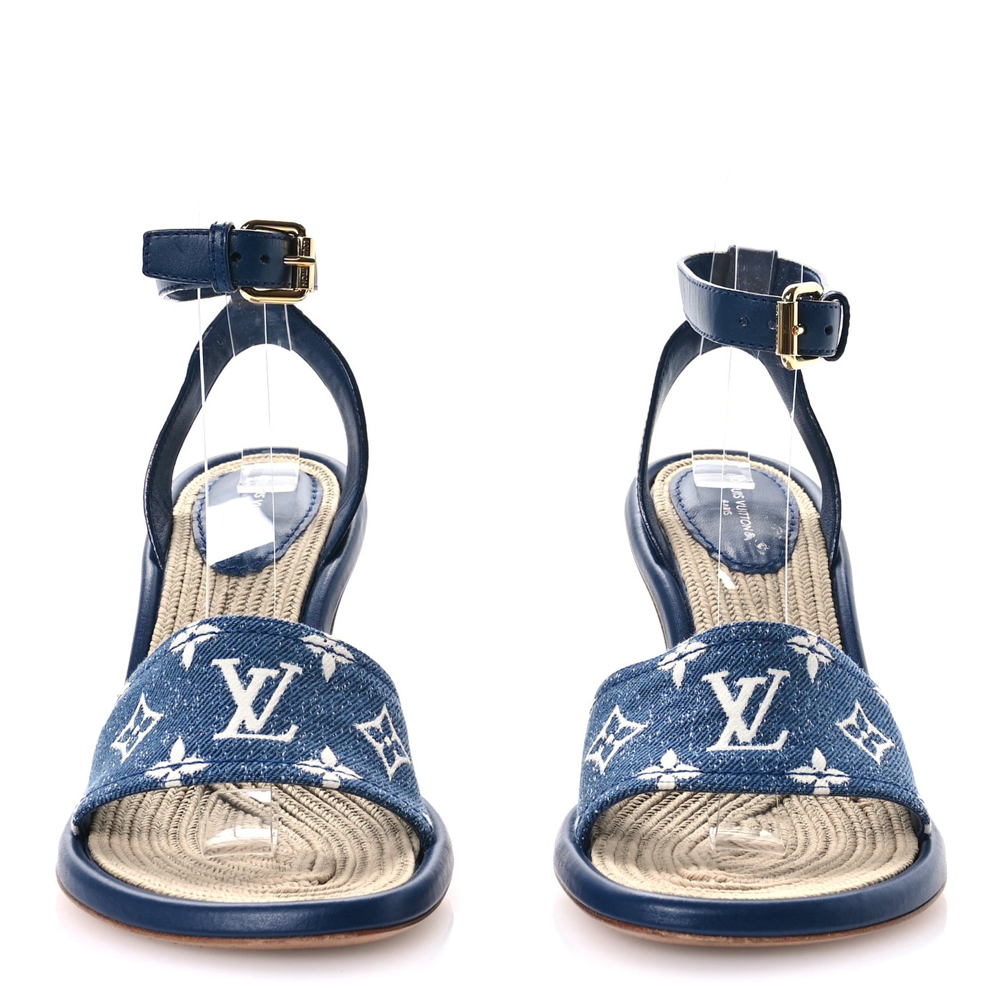 Monogram Denim Maia Wedge Sandal 37.5