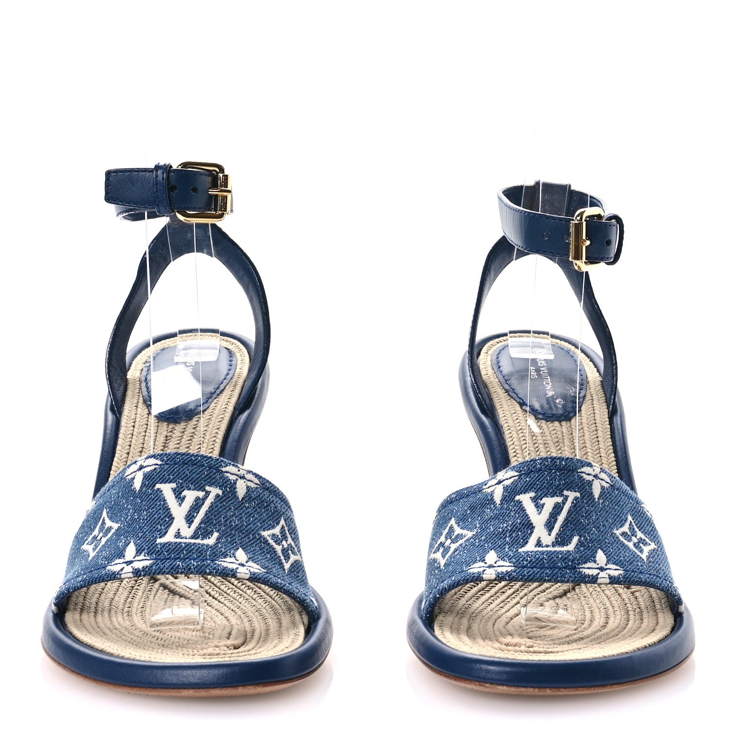 Louis Vuitton Monogram Denim Maia Wedge Sandal 37.5 3 of 8