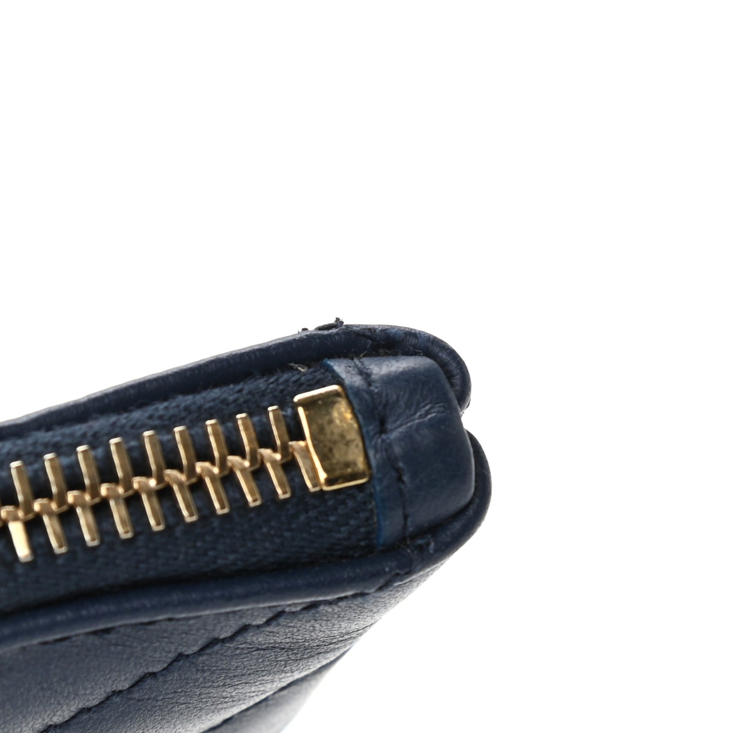 Calfskin Matelasse Chevron Monogram A5 Wristlet Blue