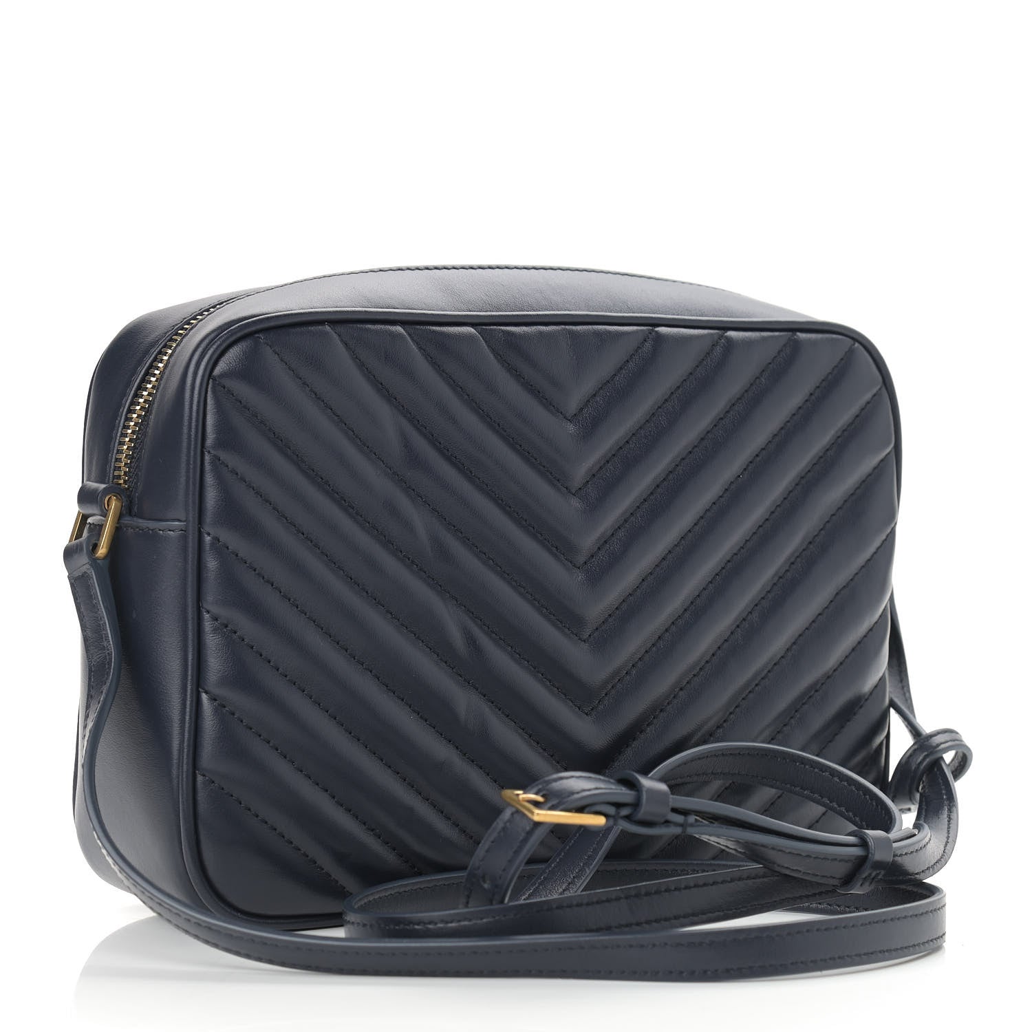 Saint Laurent Calfskin Matelasse Monogram Lou Camera Bag Deep Marine 3 of 9