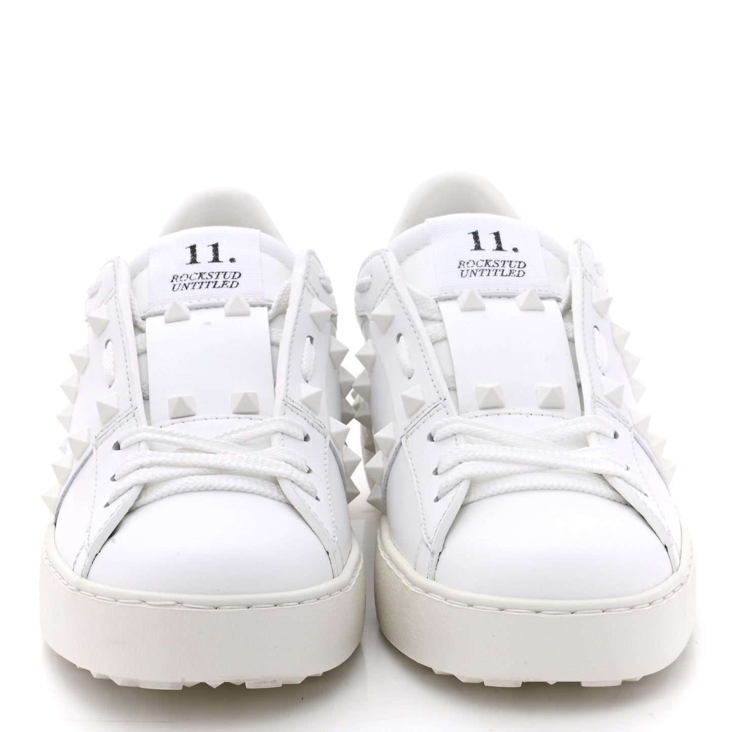 Calfskin Rockstud Untitled Open Sneakers 38 White