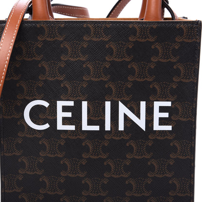 Celine Triomphe Canvas Calfskin Mini Vertical Cabas Tan 8 of 8