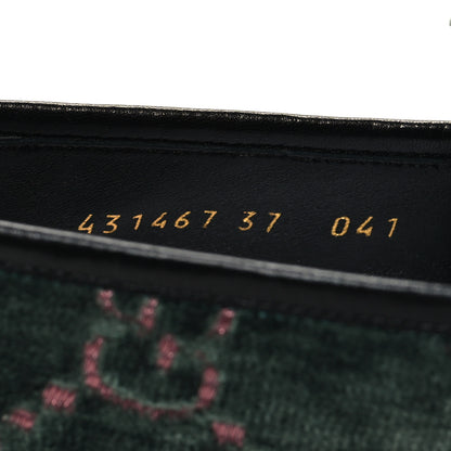 Gucci Velvet Malaga Kid GG Monogram Horsebit Womens Jordaan Loafers 37 Avio Dusty Pink Black 6 of 9
