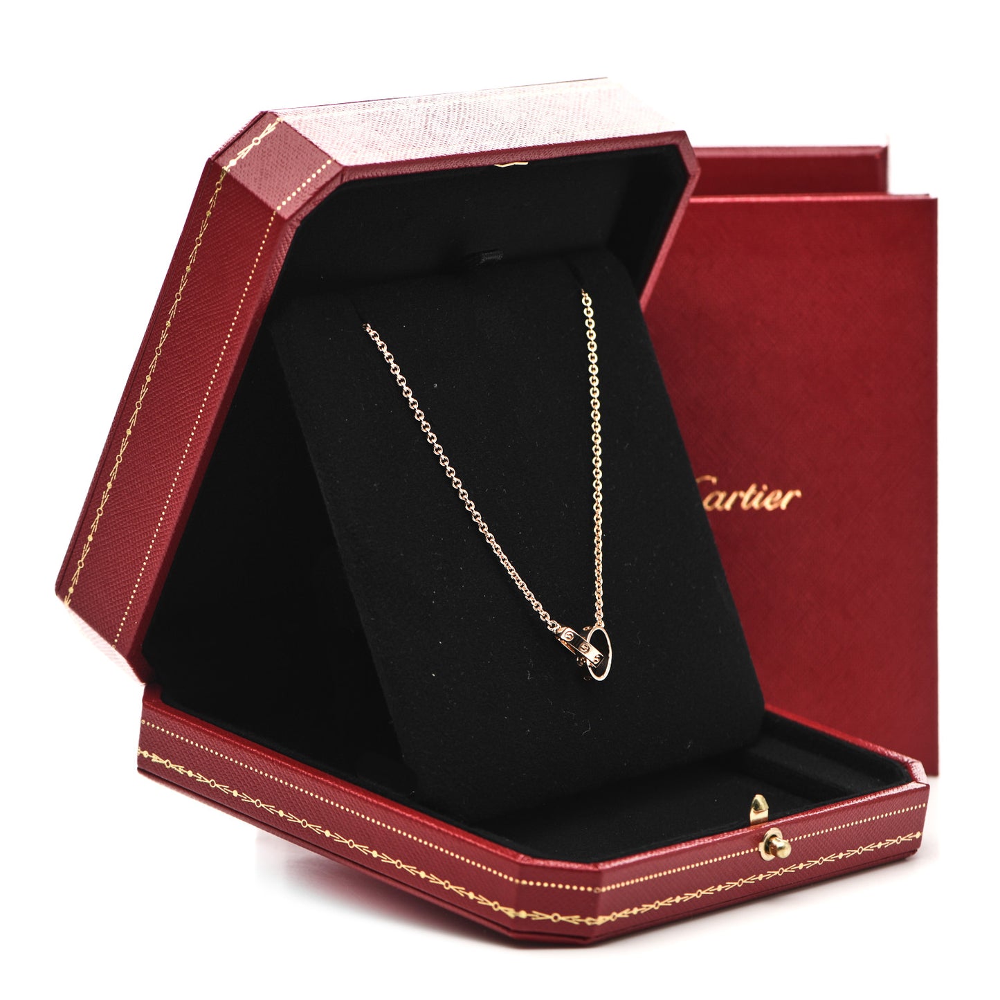 18K Pink Gold Interlocking LOVE Necklace