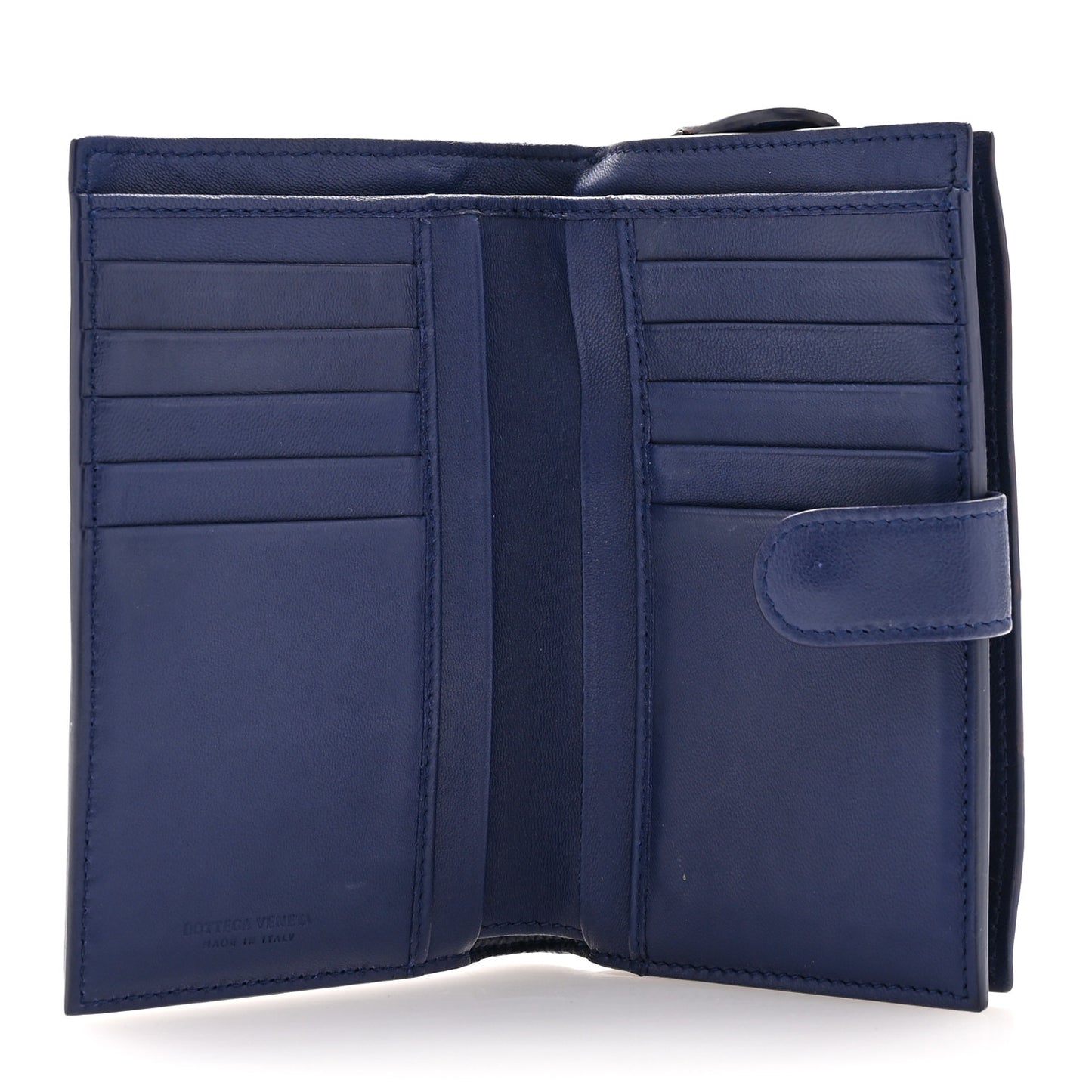 Nappa Intrecciato Continental Wallet Baltic Blue