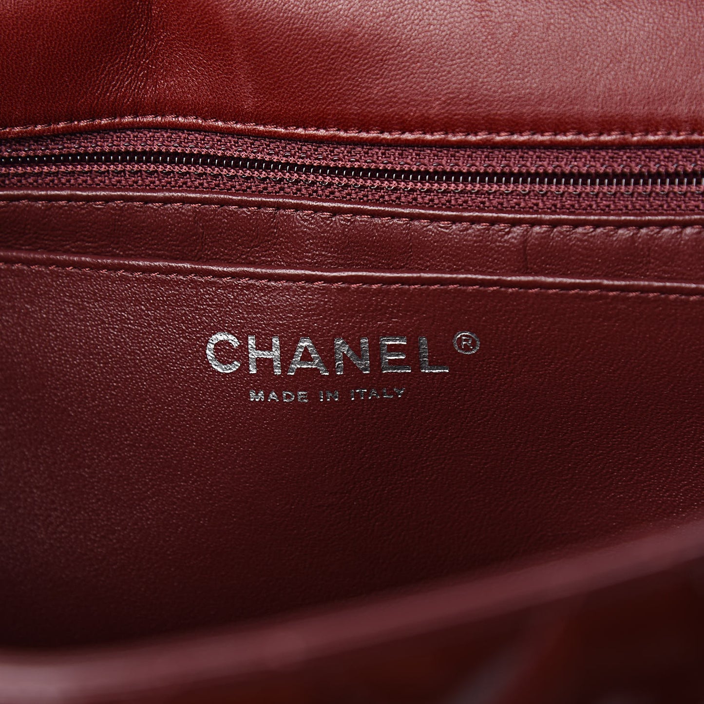 Patent Quilted Maxi Single Flap Dark Red