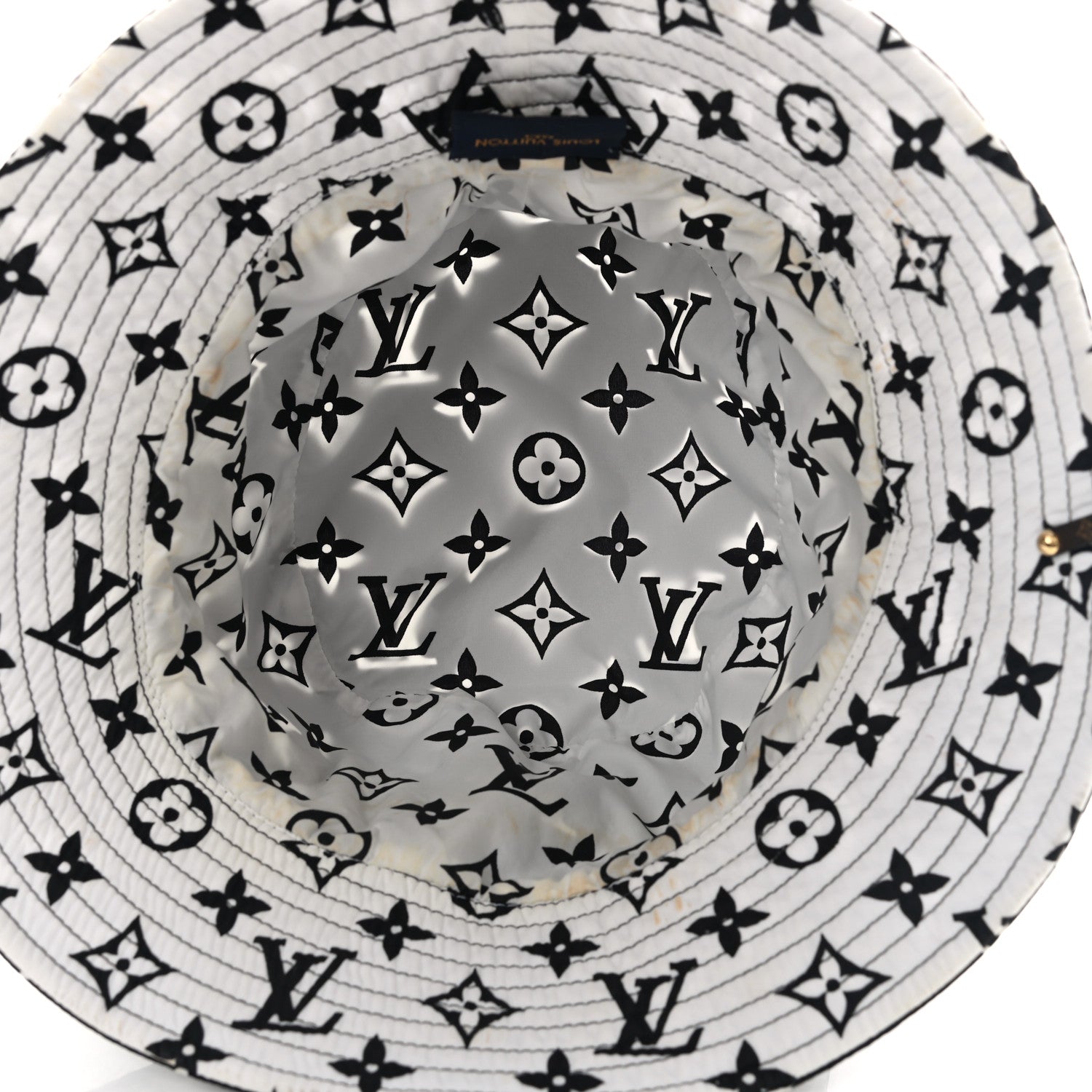 Louis Vuitton Nylon Monogram Reversible Bob Bucket Hat S Black White 7 of 9