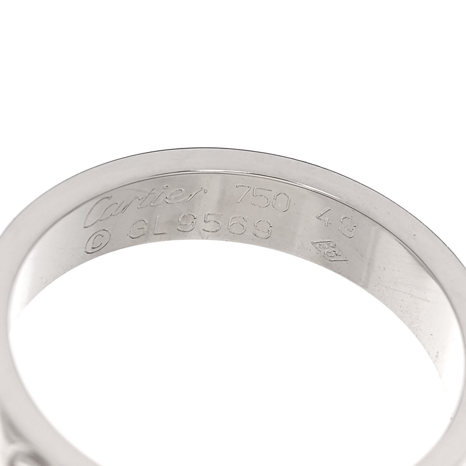 Cartier 18K White Gold 3.5mm LOVE Wedding Band Ring 49 5 4 of 5