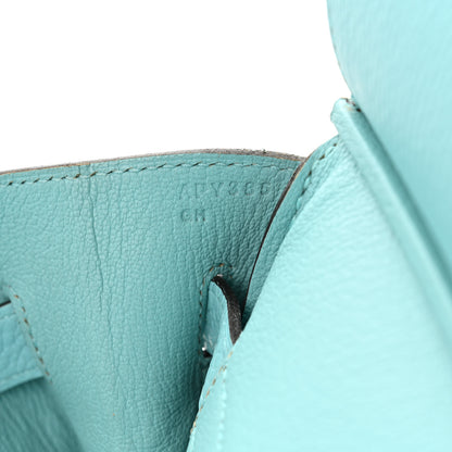 Hermes Taurillon Clemence BIRKIN 35  Bleu Atoll 7 of 14