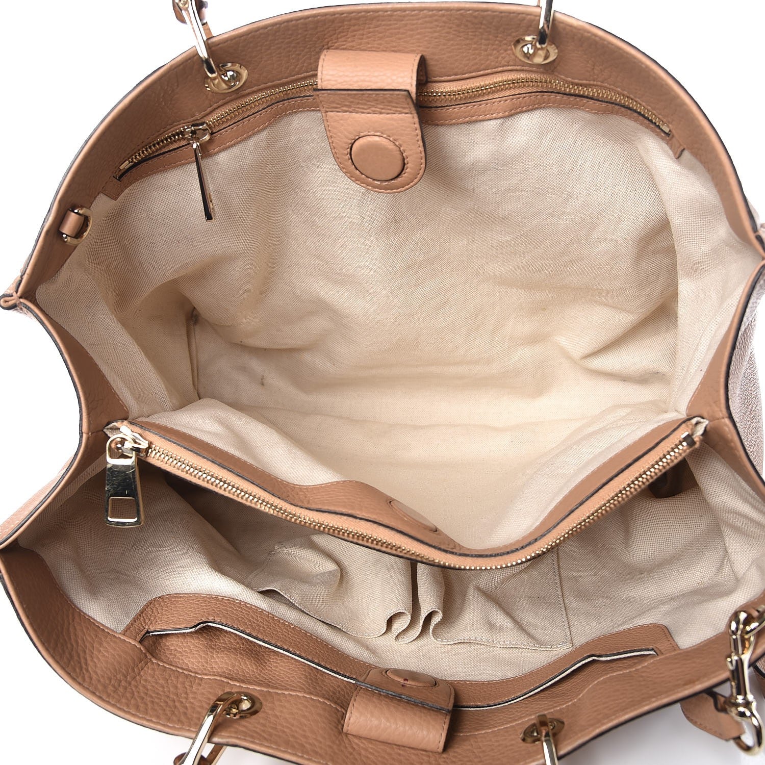 Gucci Pebbled Calfskin Large Bamboo Shopper Tote Camelia 6 of 13