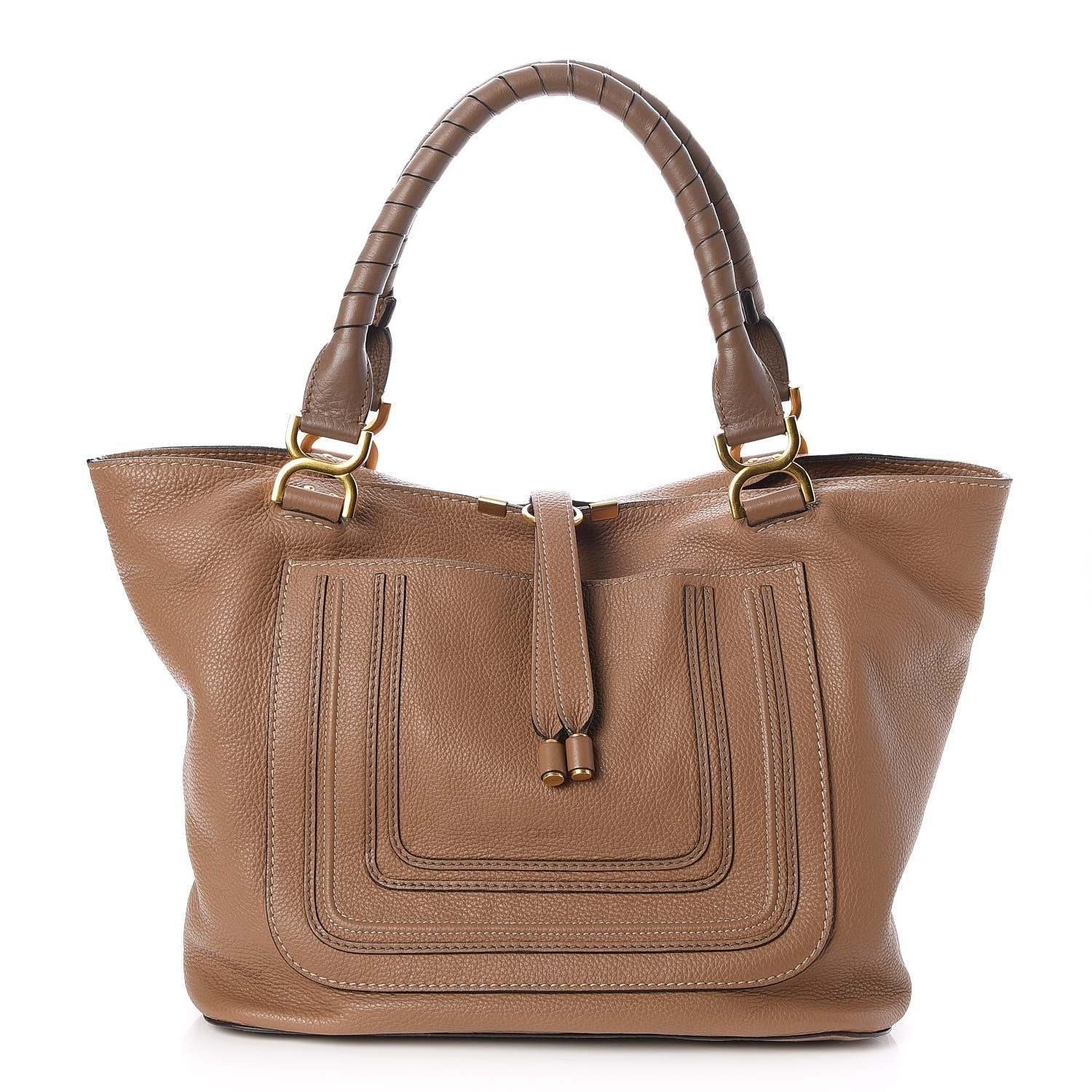 Chloe Calfskin Large New Marcie Tote Nut 1 of 7