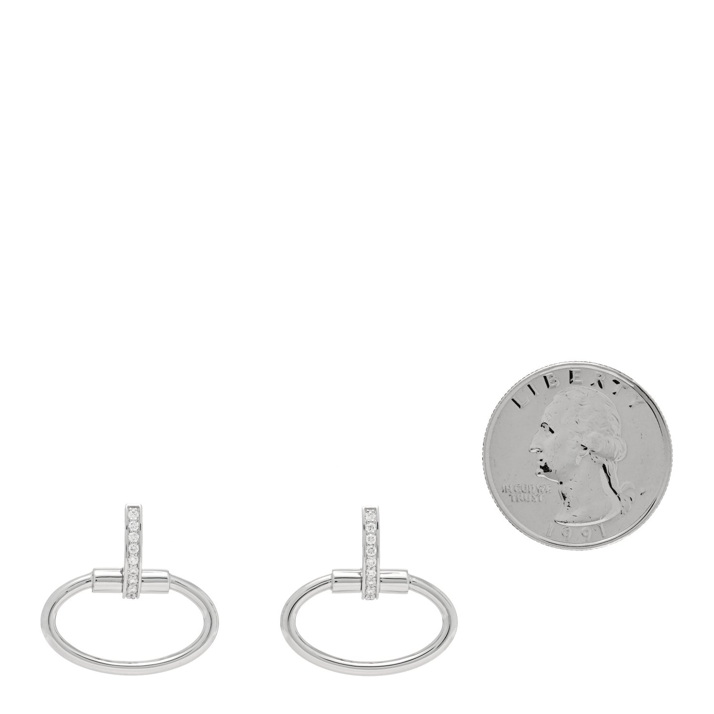 18K White Gold Diamond Classica Parisienne Oval Drop Earrings