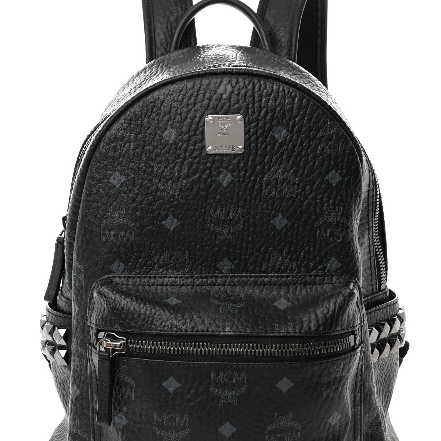 MCM Visetos Small Side Stud Stark Backpack Black 7 of 14