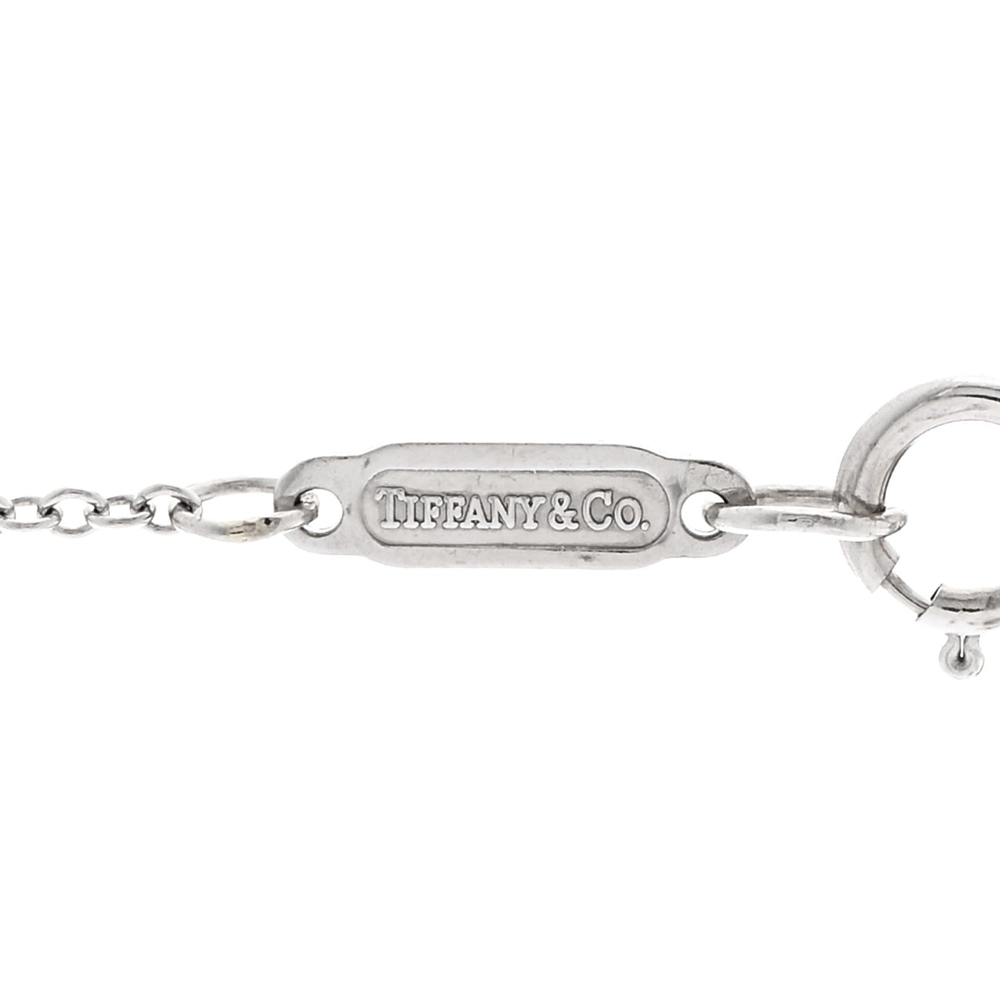 Platinum 18K White Gold Diamond Elsa Peretti Mini Sevillana Pendant Necklace