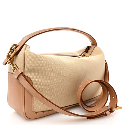 Saint Laurent Canvas Calfskin Camera Supple Bag Avorio Vintage Brown 3 of 10