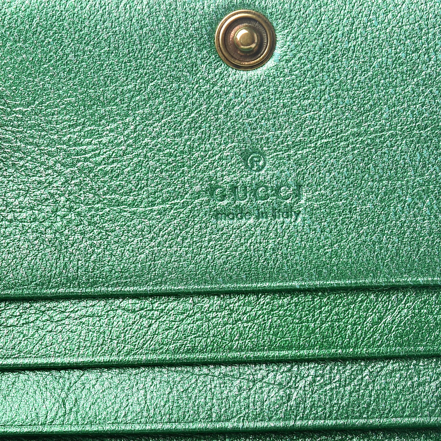 Laminated Nappa Trapuntata Zumi Card Case Jasmine Green