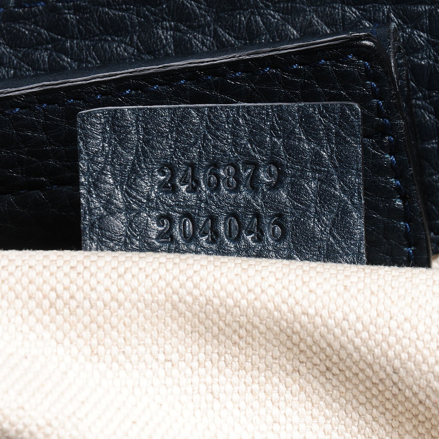 Guccissima New Bamboo Small Tassel Tote Dark Blue