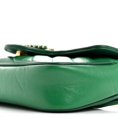 Gucci Azalea Calfskin Enamel Matelasse Diagonal Super Mini Torchon GG Marmont Shoulder Bag New Shamarock Emerald 10 of 10