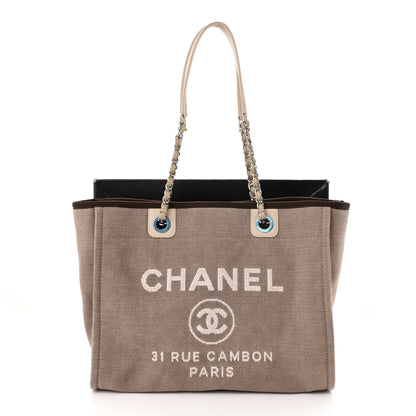 Chanel Canvas Small Deauville Tote Beige Brown 12 of 12