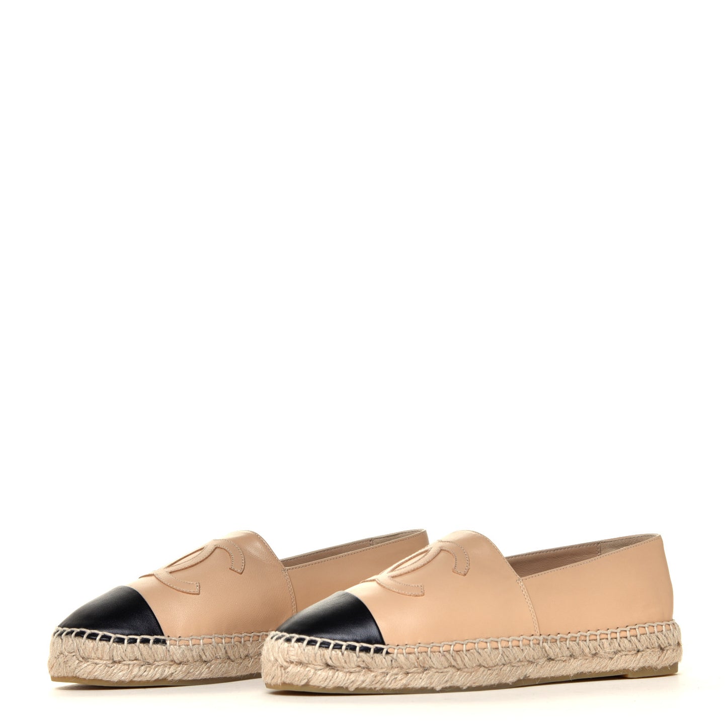 Lambskin CC Espadrilles 38 Beige Black