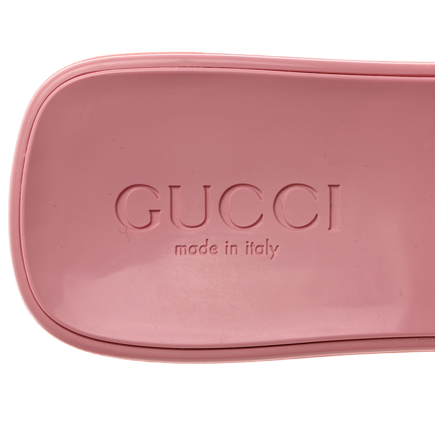 Rubber Gucci Logo Womens Platform 20/60mm Slide Sandals 35 Wild Rose