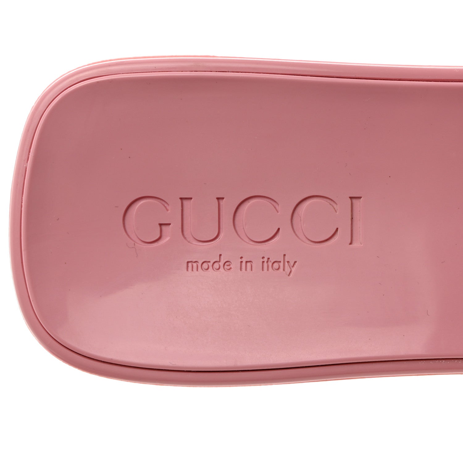 Gucci Rubber Gucci Logo Womens Platform 20/60mm Slide Sandals 35 Wild Rose 5 of 10