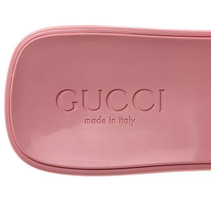 Gucci Rubber Gucci Logo Womens Platform 20/60mm Slide Sandals 35 Wild Rose 5 of 10