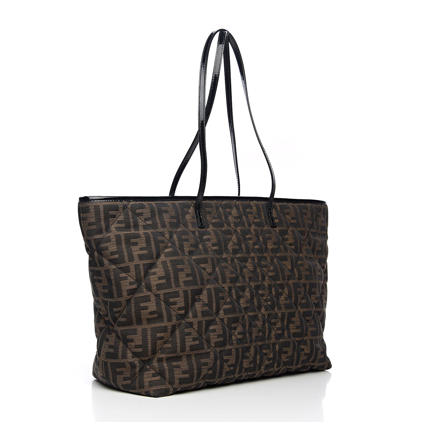 Zucca Quilted Medium Roll Tote Tobacco Black